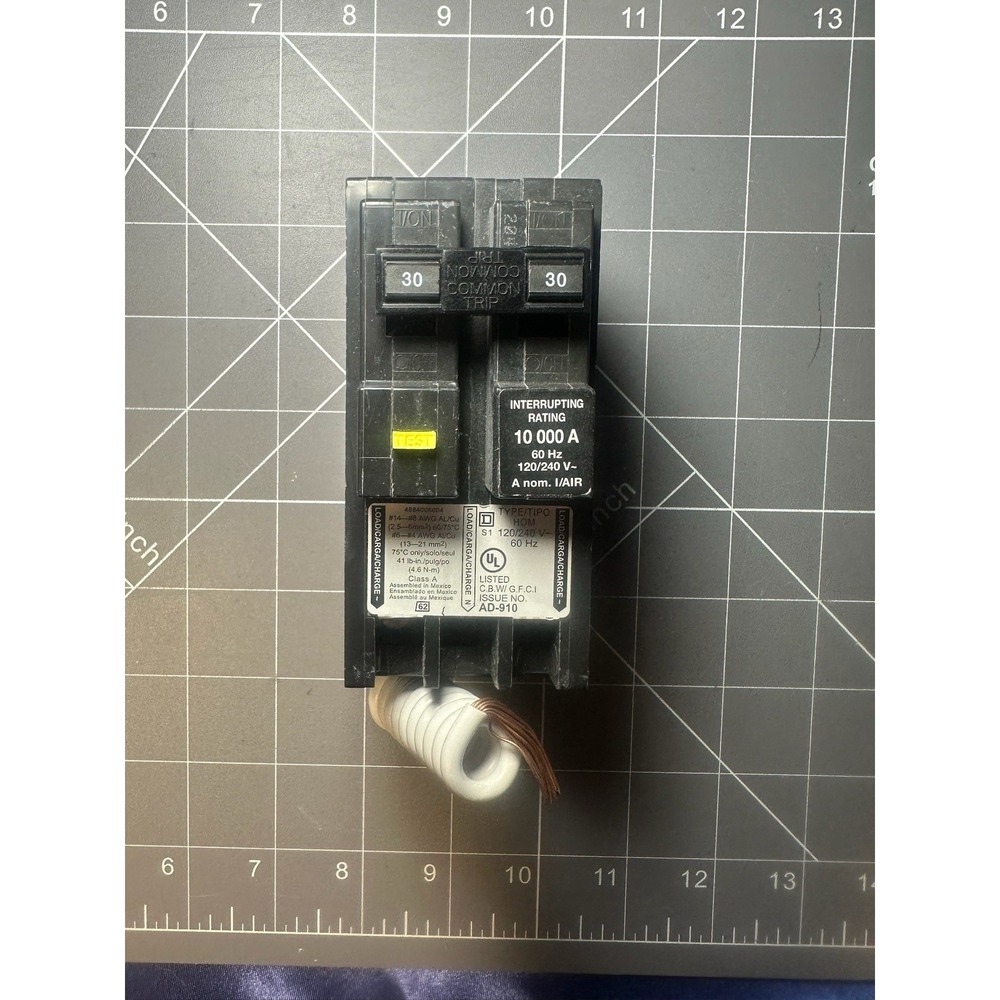 Square D HOM230GFI Homeline 30A 2-Pole GFCI Circuit Breaker 120/240V 10kA